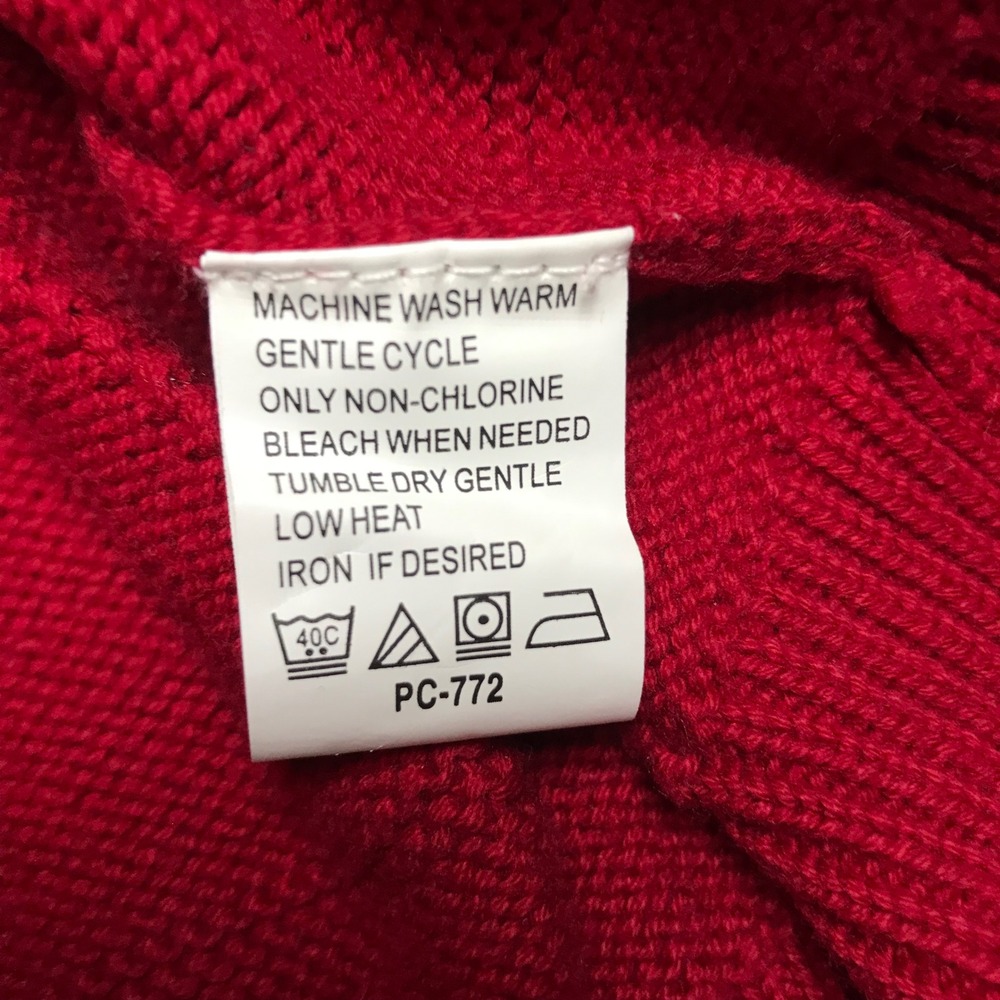 IZOD Mens Red Textured Grid Crewneck Cotton Pullover Sweater L RN36543 PC-772 - Picture 7 of 10